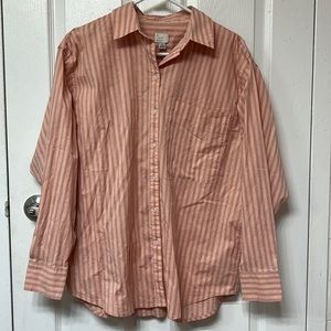 Coral Stripe Button down shirt